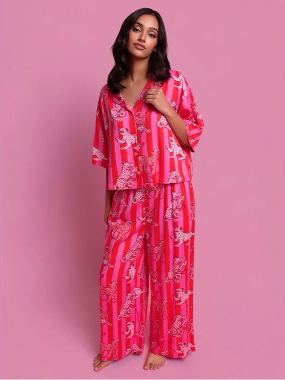 Printfresh Wildest Dreams Striped Leopard Pajama … - image 2